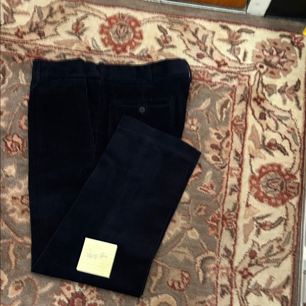 Men's Classic flat front Corduroy Pants in navy,dark green&mahogany szs 40/30